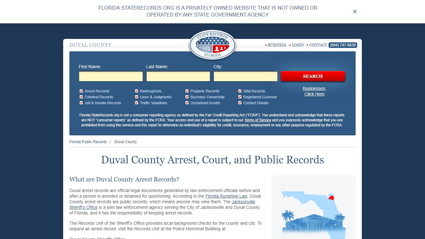 Duval County Arrest, Court, and Public Records