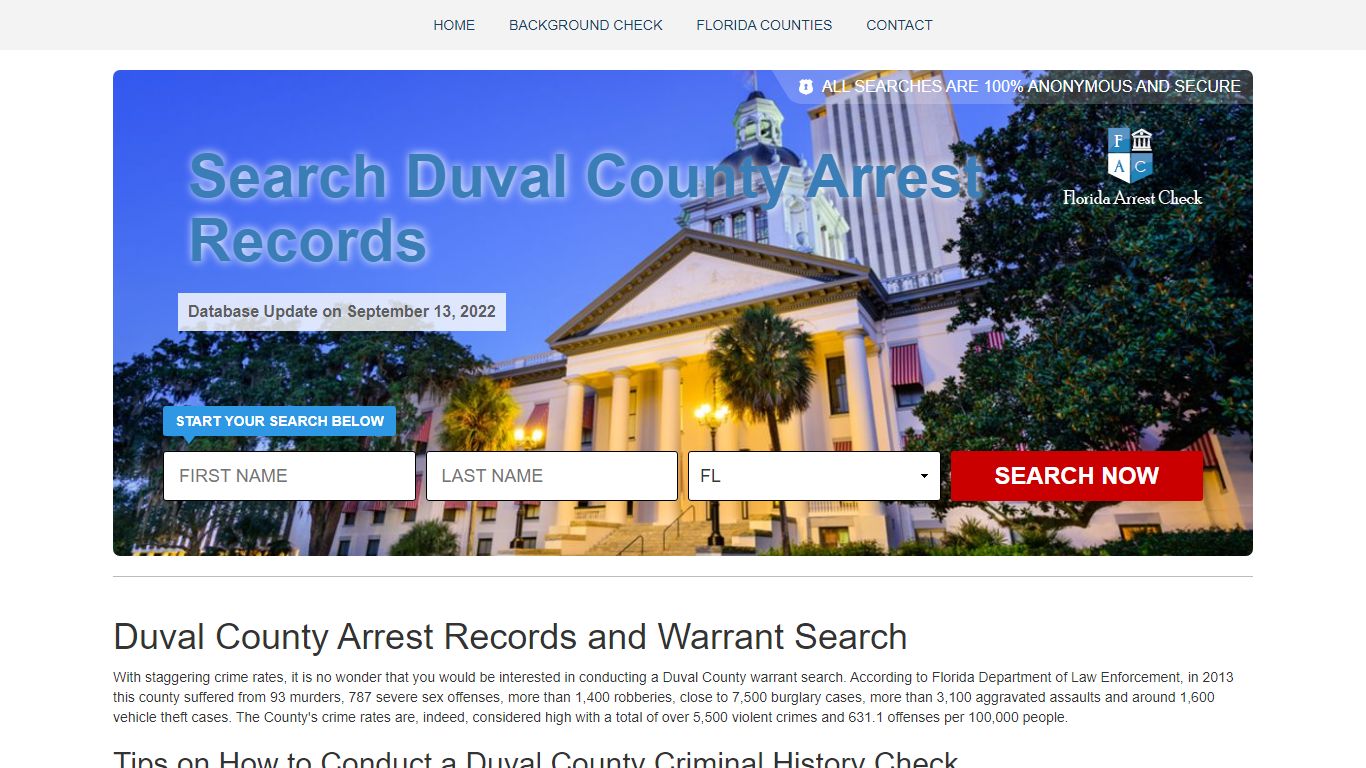 Duval County Arrest Records and Warrant Search